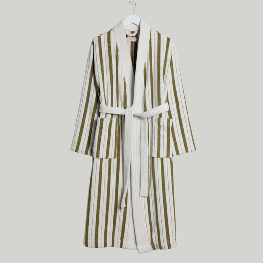 SULIS BATH ROBE - Heavyweight caper & chalk
