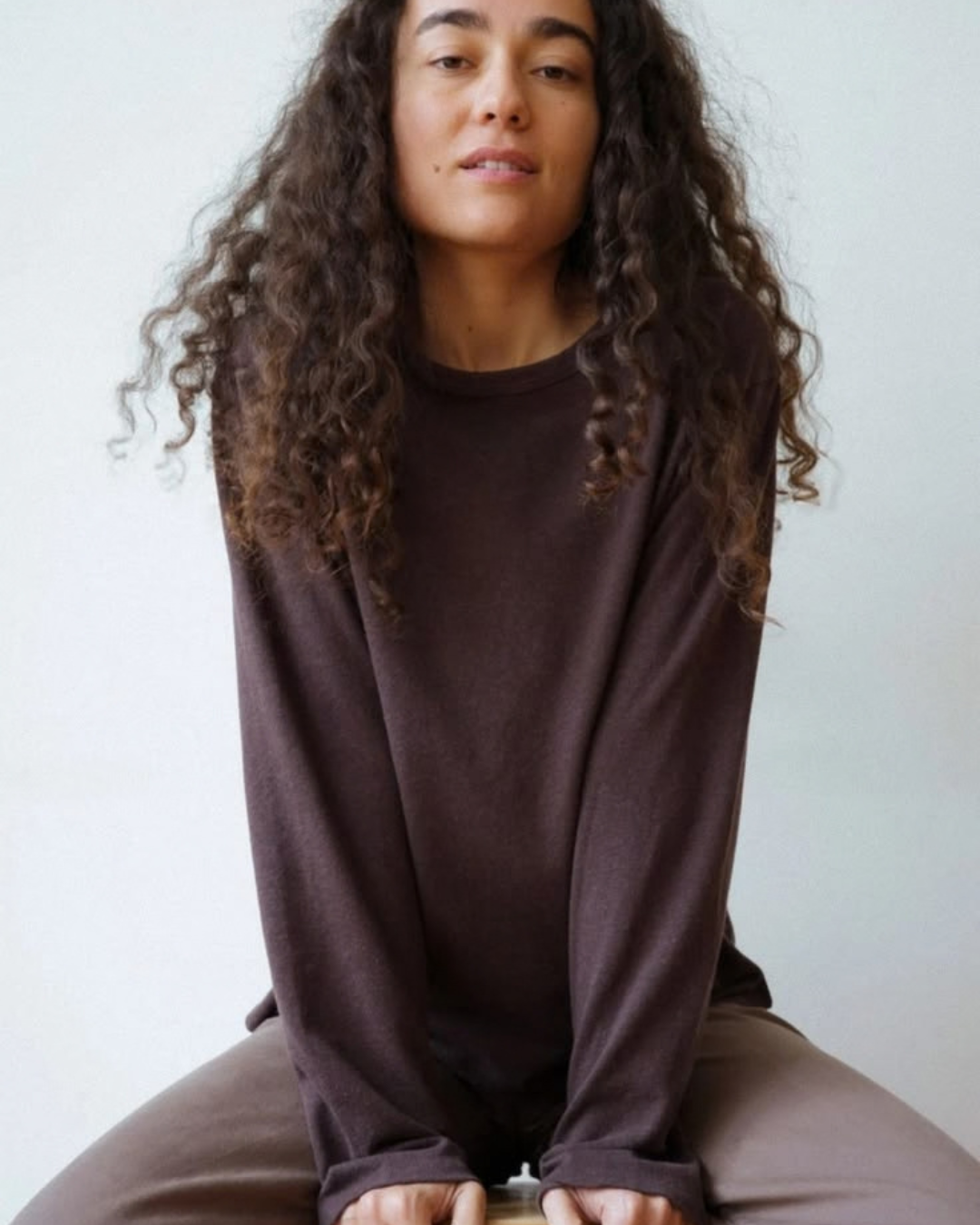 The Long Sleeve T-Shirt in Chocolate - NEW