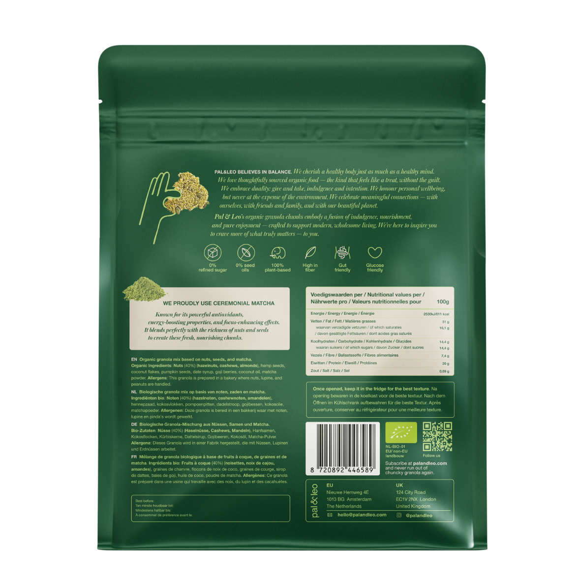 Organic Granola Chunks - Matcha - NEW